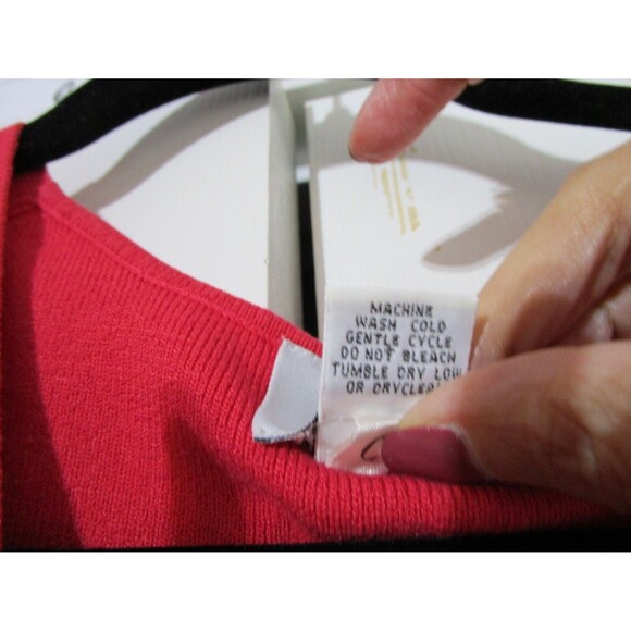 Ann Taylor Loft Womens Knit Top Size M Red Sleeveless V-Neck - Picture 5 of 9